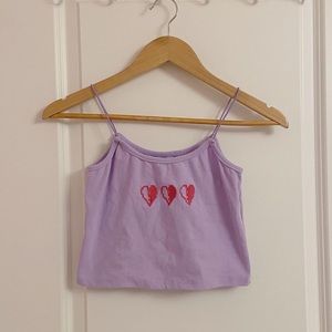 y2k kawaii embroidered game heart cami top